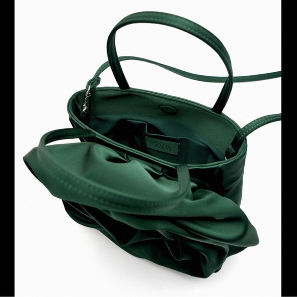 ZARA SATIN EFFECT FLOWER BAG NWT - Picture 5 of 10